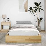 vidaXL posteljni okvir brez vzmetnice 90x200 cm masivni les hrast | Shoptok.si