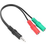 Speedlink TRAX audio adapter za slušalice male 3,5mm 4-pin to female 2x3,5mm 3-pin, PS5/PS4/Xbox Series X/S, SL-450103-BK u