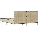  Posteljni okvir sonoma hrast 160x200 cm inž. les in kovina | Shoptok.si