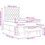 vidaXL Krevet s kutijom s madracem i klupom Svjetlosiva 120x190 cm Baršun | shoptok.hr