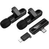 hoco. Bežični mikrofon L20A USB-C / Lightning 2 komada crni | shoptok.hr