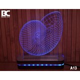Black Cut 3D lampa jednobojna - puž ( A13 )