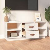 TV ormarić bijeli 100x34x40 cm od masivne borovine | Eponuda.com