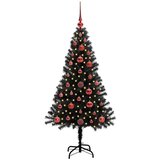 vidaXL Božično drevo med 150 LED z stojalom Črna 120 cm PVC | Shoptok.si