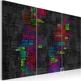  Slika - Map of Sweden (colored names of cities) - triptych 120x80 Cijene