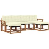  Set vanjskih sofa 6 kom. Prirodna i krem Smeđa 253 x 122,5 x 73 cm | shoptok.hr