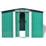 Furnova Vrtna skladiščna lopa zelena kovinska 257x105x178 cm, (21912716) | Shoptok.si