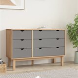 The Living Store Predalnik OTTA rjav in siv 111x43x73,5 cm trdna borovina - Omarica S Predali, (21435214) Cene