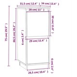  Komode 2 kom crne 31,5 x 34 x 75 cm od masivne borovine | shoptok.hr