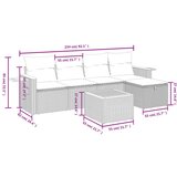  6-dijelni set vrtnih sofa s jastucima bež od poliratana | shoptok.hr