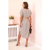 Kesi Włoski Dress with a decorative belt cappuccino | Shoptok.si