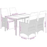  5-dijelni vrtni bistro set od poliratana s jastucima sivi | shoptok.hr