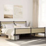 Metalni Kovinski posteljni okvir brez vzmetnice sonoma hrast 183x213 cm, (21608083) Cene