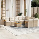  10-dijelni set vrtnih sofa s jastucima bež od poliratana | shoptok.hr