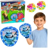 Game for Throwing, Catching, Paddle, Glowing Balls, LED Shark