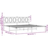  Metalni okvir za krevet s uzglavljem bijeli 200x200 cm | shoptok.hr