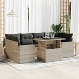 Maison Chic Seti vrtnega pohištva - Vrtna garnitura - Vrtni pohištvo set 7-delna z blazinami siv poli ratan, (21801231) | Shoptok.si