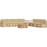  Set vanjskih sofa 8 pcs Bijela i bež 79 x 79 x 37 cm Poliester | shoptok.hr