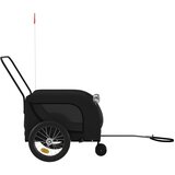 Prikolica za bicikl za ljubimce crna od tkanine i željeza | shoptok.hr