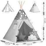 Teepee šator za djecu s girlandom i nukido svjetlima - sivi sa zvjezdicama | shoptok.hr