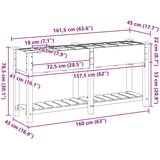 vidaXL Vrtni zasadni posod z mrežami 161x43x76 cm Trden bor, (22010825) | Shoptok.si