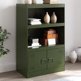 vidaXL Komoda olivno zelena 67x39x107 cm jeklo Cene