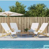 vidaXL brisače za plažo 4 kosi bele 60x135 cm tkanina 400 gsm Cene