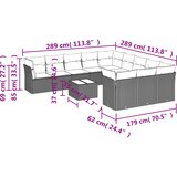  12-dijelni set vrtnih sofa od poliratana s jastucima crni | shoptok.hr