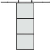 vidaXL Drsna vrata z opremo 76x205 cm kaljeno steklo in aluminij | Shoptok.si