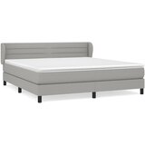  Box spring postelja z vzmetnico svetlo siva 180x200 cm blago | Shoptok.si