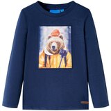 vidaXL Dječja majica dugih rukava modra prošarana 128 | shoptok.hr
