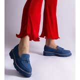 Gemre Henley blue moccasins embellished with rhinestones | Shoptok.si