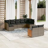  9-dijelni set vrtnih sofa od poliratana s jastucima sivi | shoptok.hr
