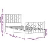 vidaXL Metalni okvir kreveta uzglavlje i podnožje crni 90x190 cm | shoptok.hr