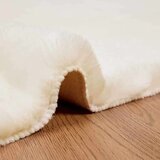 vidaXL Faux Rabbit Fur Rug Bijelo 120 x 120 cm Poliester | shoptok.hr