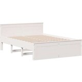 vidaXL Krevet s regalom z knjige bez madraca bijeli 150x200cm borovina | shoptok.hr