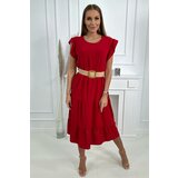 Kesi Dress with ruffles red Cene