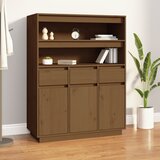 vidaXL Visoka omara medeno rjava 89x40x116,5 cm trdna borovina Cene