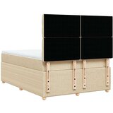  Krevet s oprugama i madracem krem 140 x 190 cm od tkanine | shoptok.hr