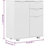  Komoda visoki sjaj bijela 71 x 35 x 80 cm od iverice | shoptok.hr