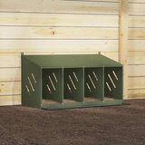 vidaXL Piščančja gnezdilnica s 4 predali olivno zelena kovina | Shoptok.si