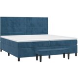  Box spring postelja z vzmetnico temno modra 200x200 cm žamet, (20999276) | Shoptok.si