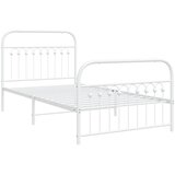  Metalni okvir kreveta uzglavlje i podnožje bijeli 100x200 cm | shoptok.hr