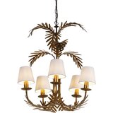 QAZQA Lestenec Art Deco zlati 5-luč z belimi kapicami - Botanica Cene