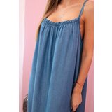 Kesi Włoski Women's dress with straps with a frill Dark denim | Shoptok.si