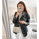 Gemre Black faux leather biker jacket Quennel | Shoptok.si