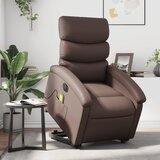 Maison Chic Električni masažni stol - Relax naslanjač s funkcijo vstajanja rjavo umetno usnje, (22042530) | Shoptok.si