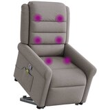 Maison Chic masažni naslanjač - Relax naslanjač s funkcijo vstajanja taupe blago, (22062574) | Shoptok.si