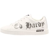 Ed Hardy Nizke superge - Script low top white-gun metal Bela Cene