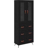  Visoki ormar s policom 2 pcs Crni hrast Konstruirano drvo | shoptok.hr